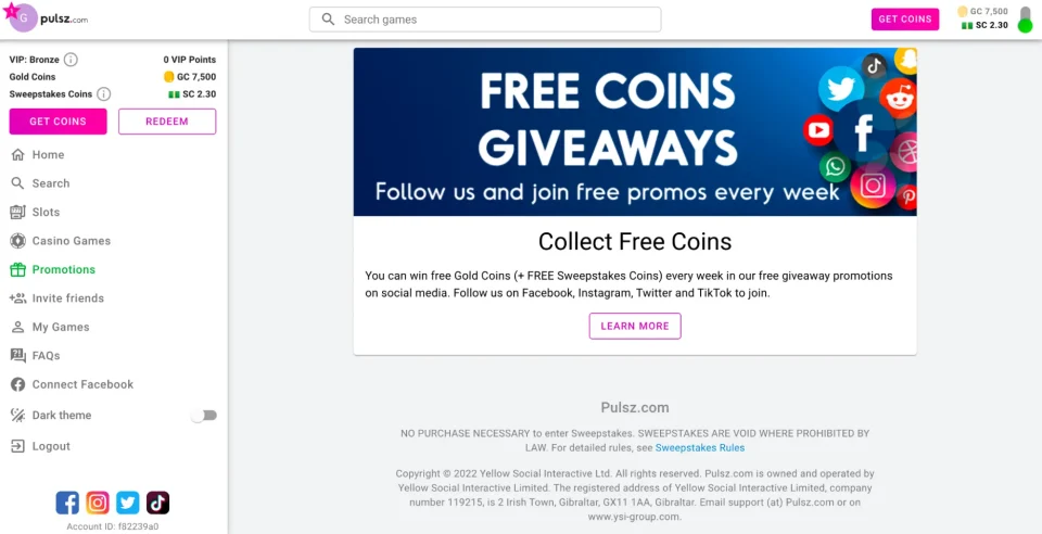 pulsz review free coins giveaways